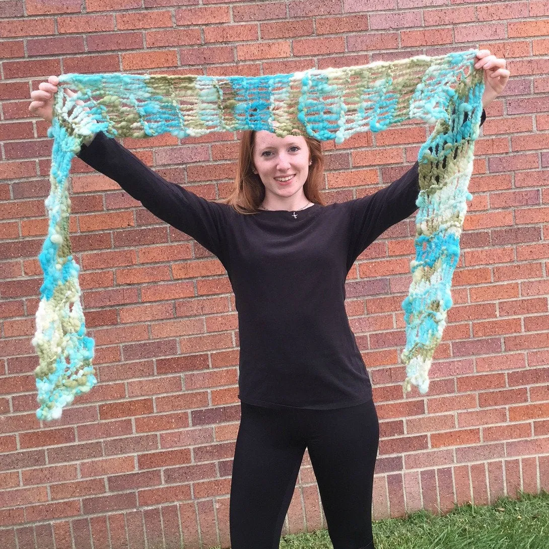 Handspun Twisted Drop Stitch Scarf Pattern, Knitting Pattern for Handspun Yarn