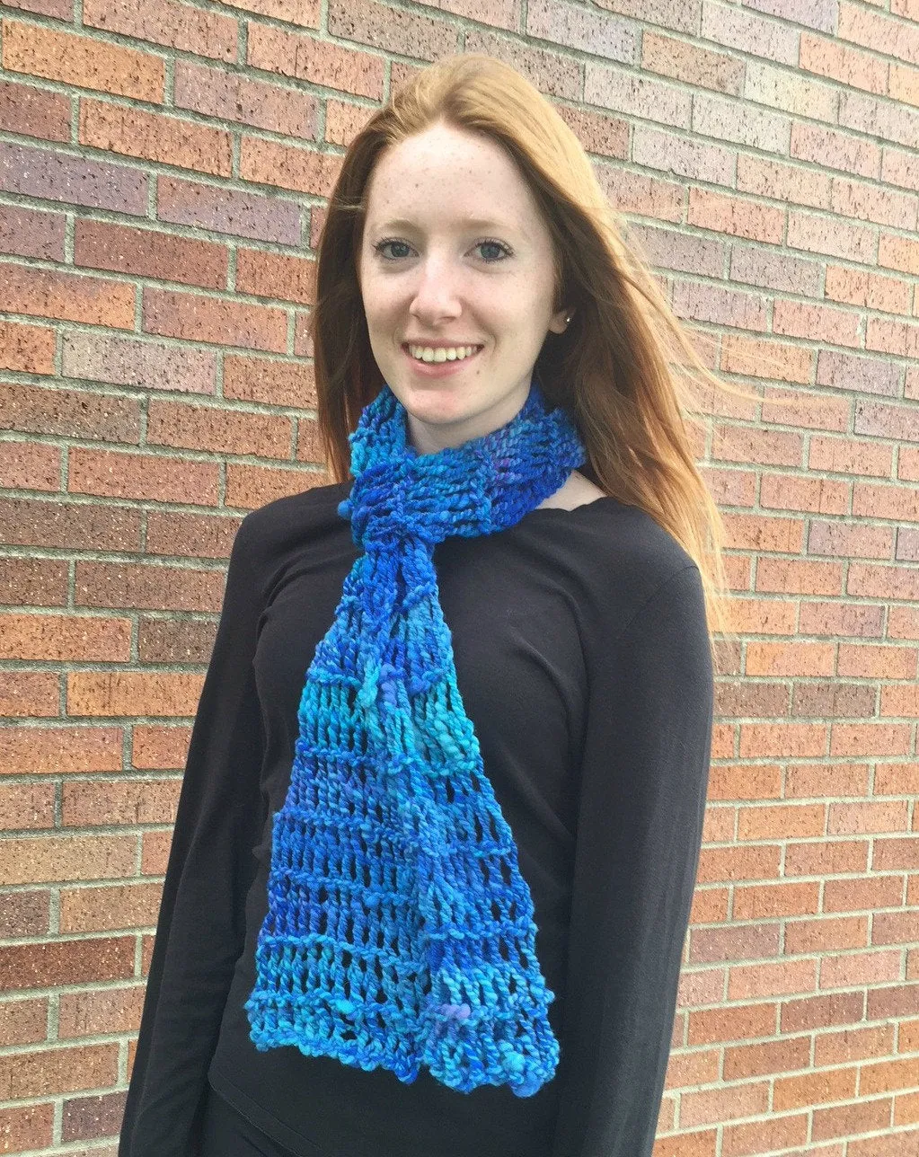 Handspun Twisted Drop Stitch Scarf Pattern, Knitting Pattern for Handspun Yarn