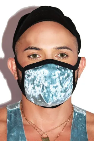Icy Crushed Velvet Face Mask- Blue