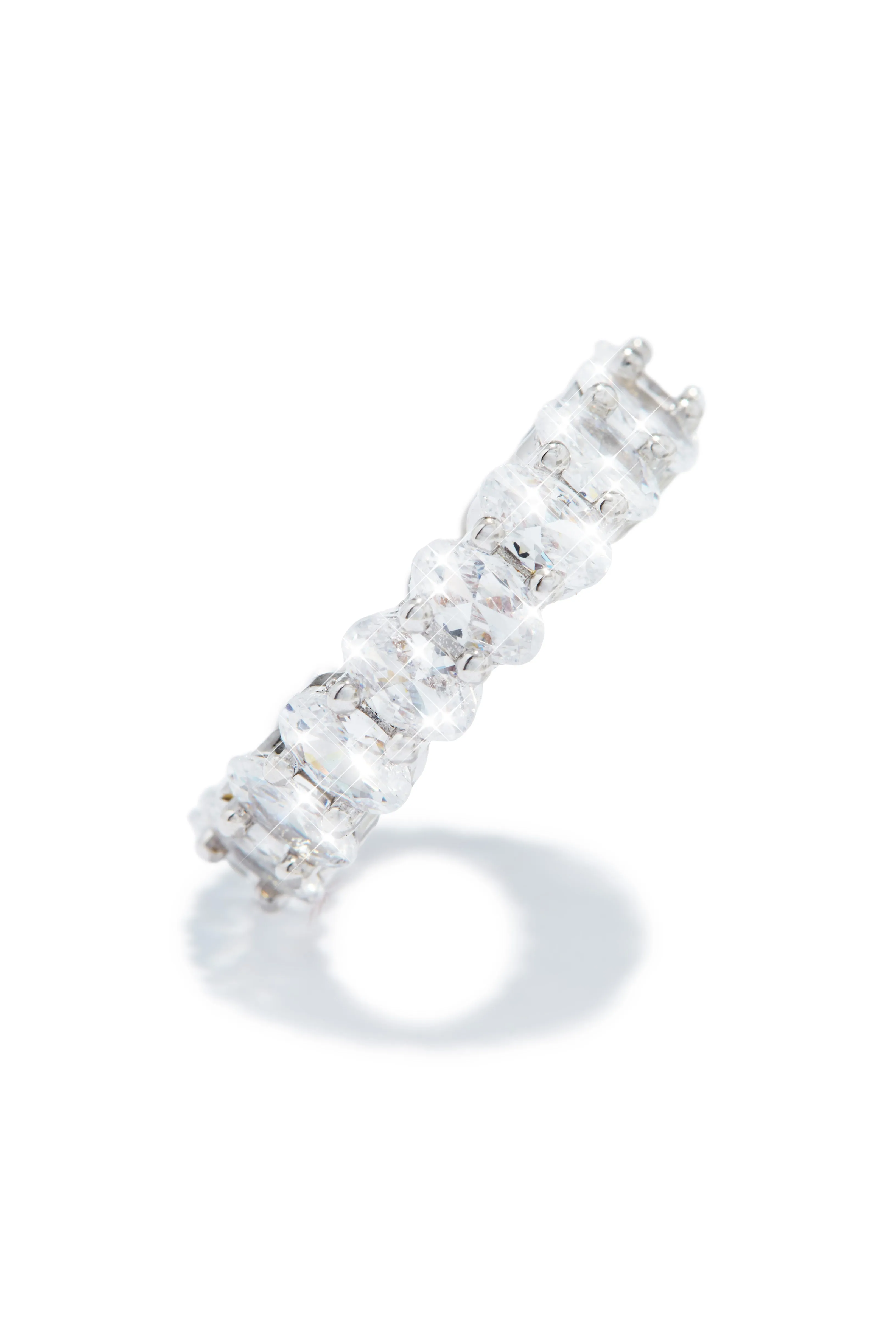 Icy Cubic Zirconia Band Ring - Silver