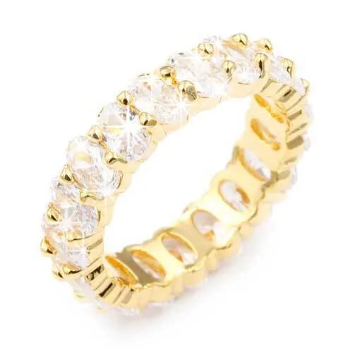 Icy Cubic Zirconia Band Ring - Silver