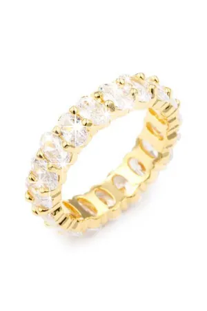 Icy CZ Gold Plated Band Ring - Gold
