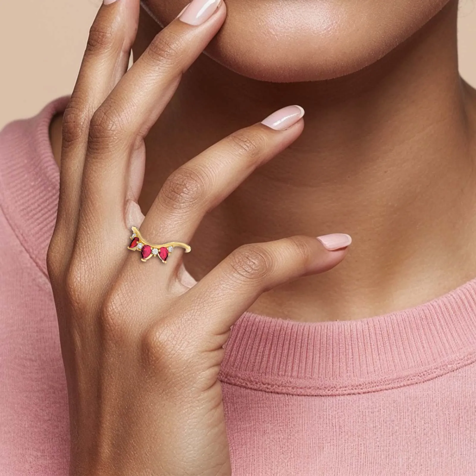 Icy Diamond and Ruby Vanki ring