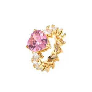 Icy Pink Heart Ring