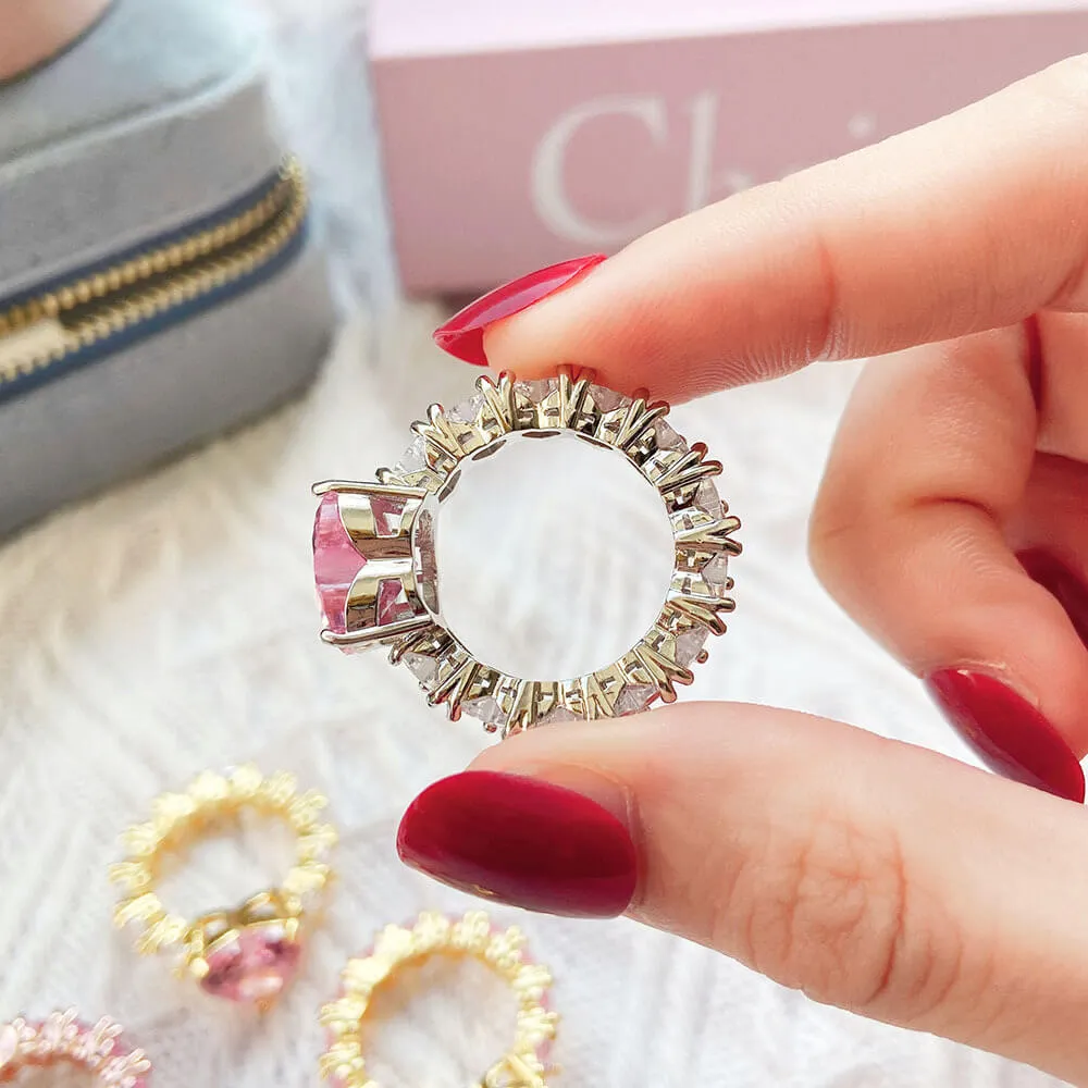 Icy Pink Heart Ring