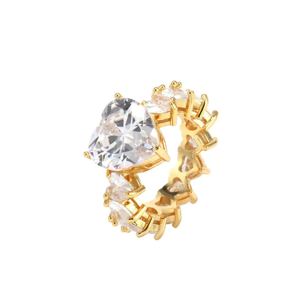 Icy Pink Heart Ring