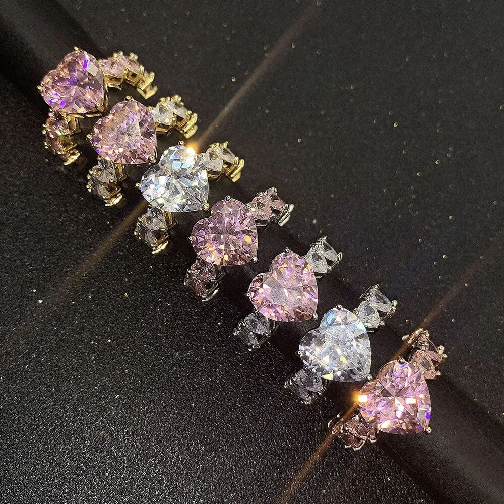 Icy Pink Heart Ring