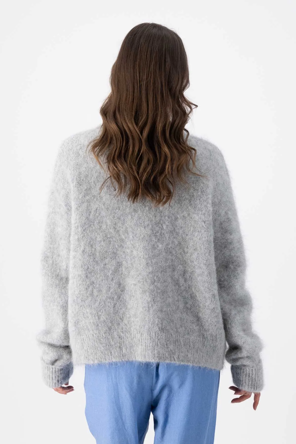 In Transit Cardigan Light Grey in Alpaca