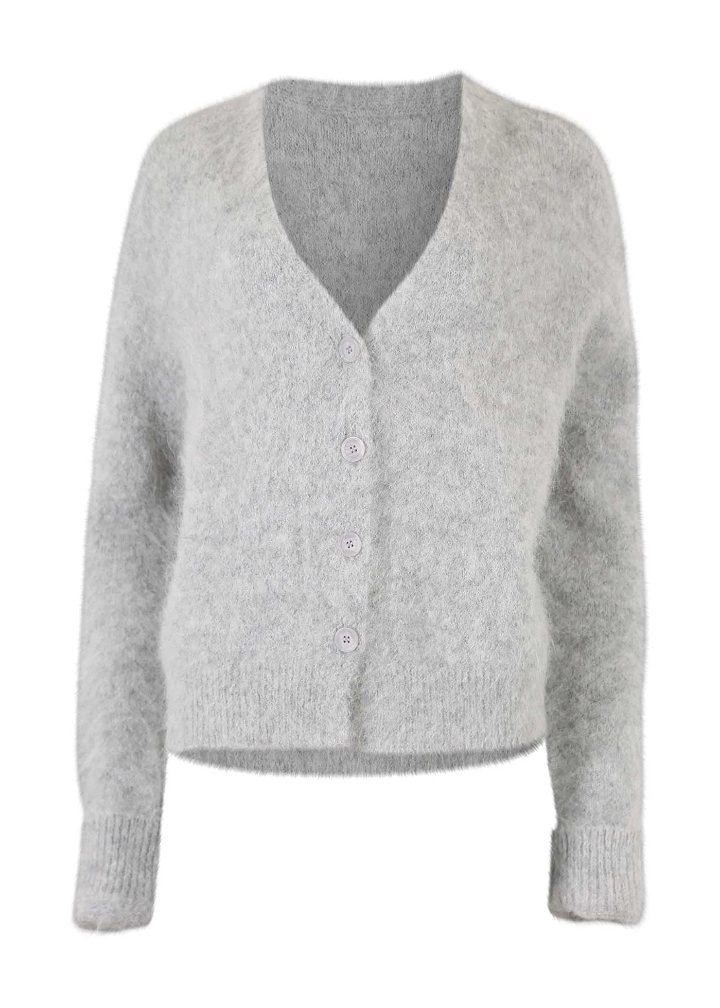 In Transit Cardigan Light Grey in Alpaca