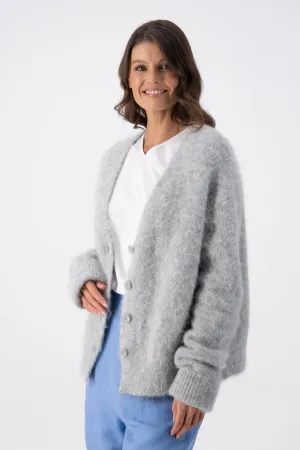 In Transit Cardigan Light Grey in Alpaca