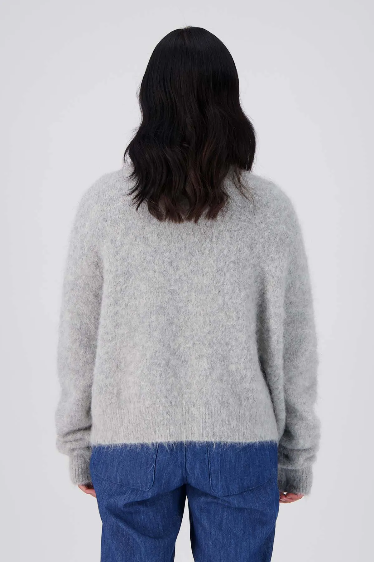 In Transit Cardigan Light Grey in Alpaca