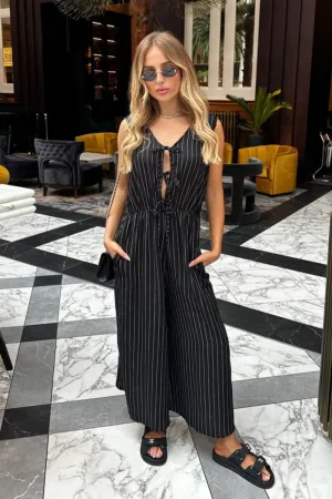 India black pinstripe jumpsuit
