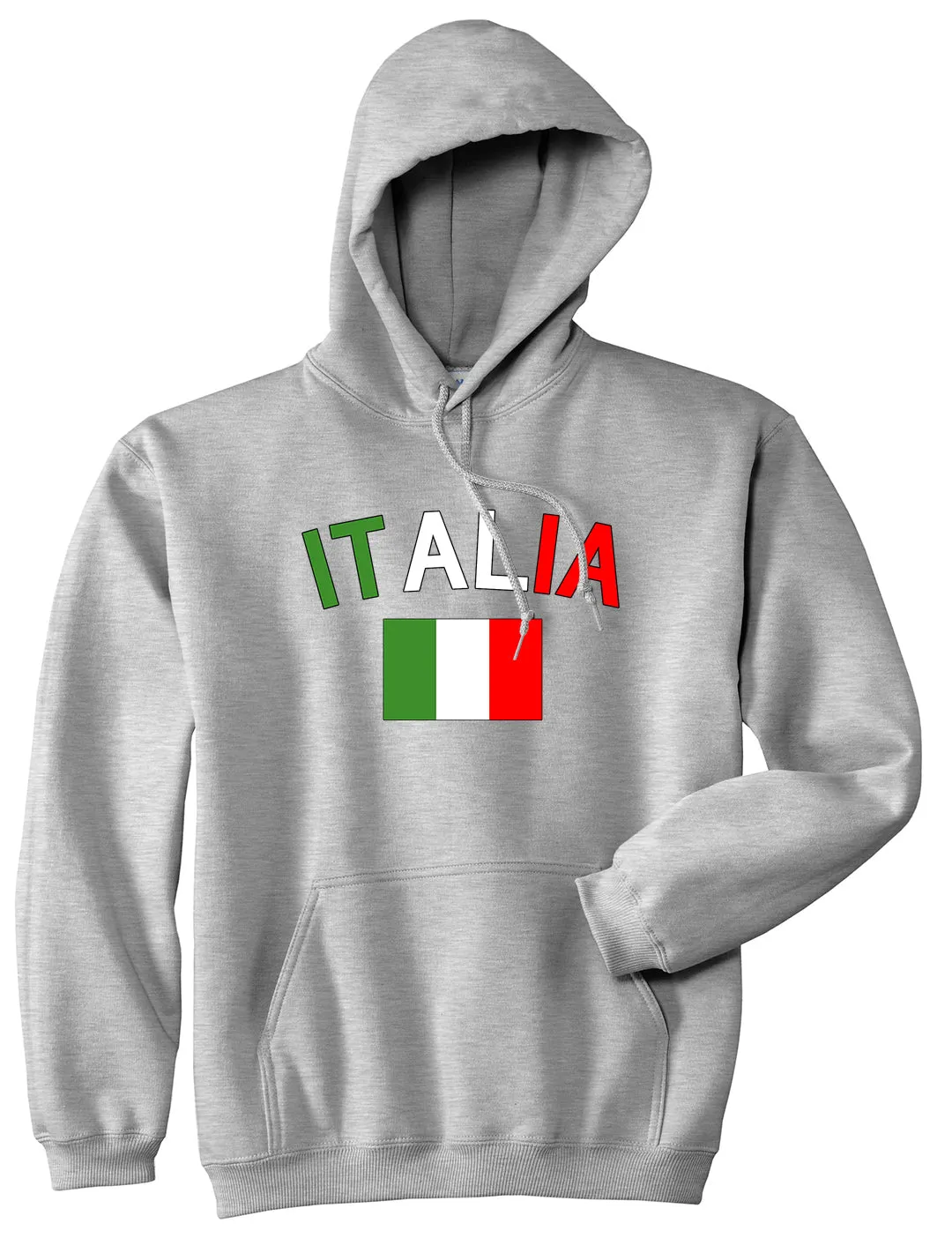 Italia With Flag Italy Futbol Mens Pullover Hoodie