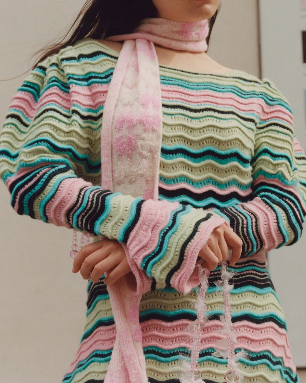 KNIT BEADED SCARF