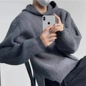 Knitted Pullover Hoodie