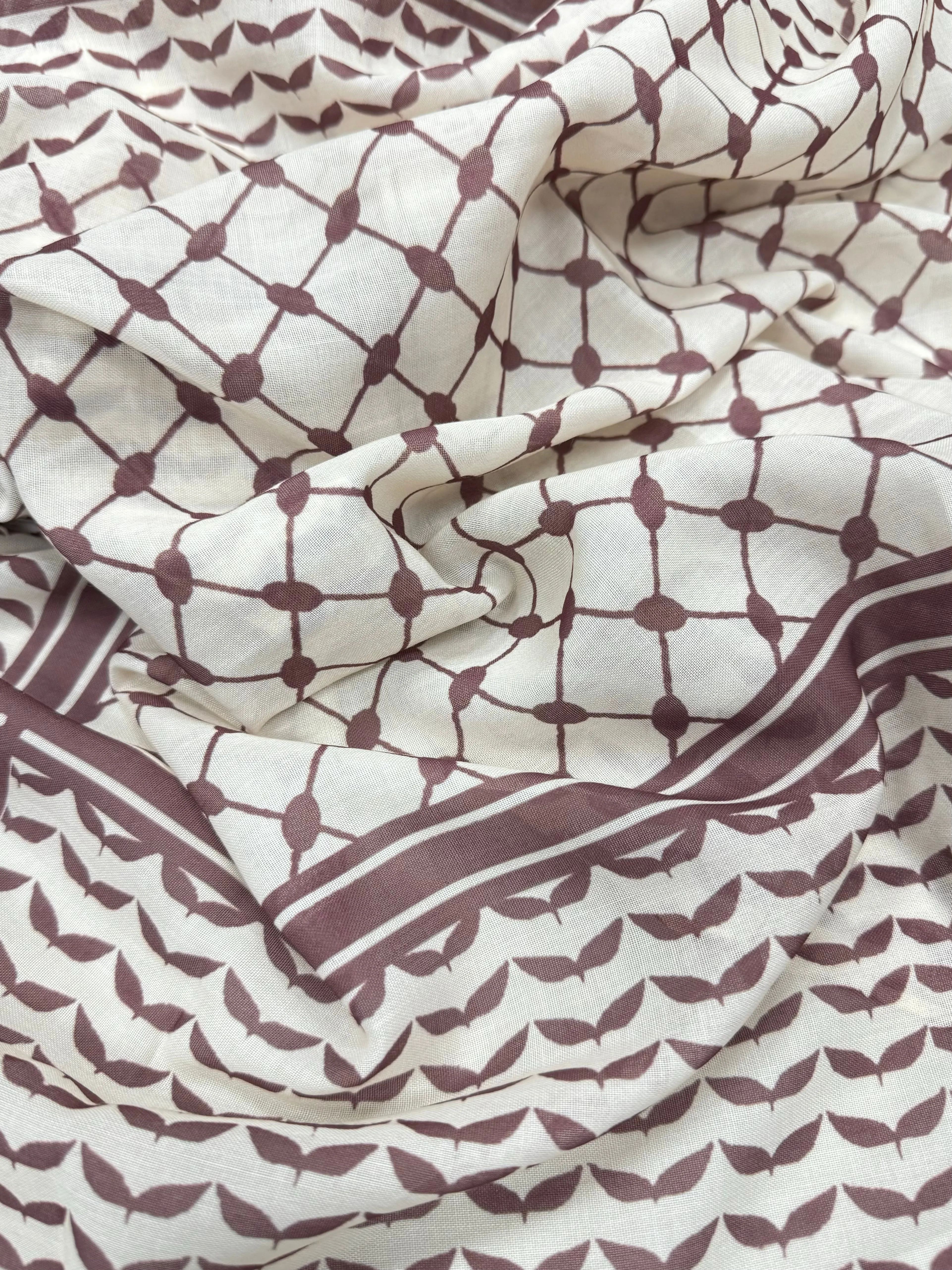 Kuffiyeh Print Modal Hijab - Brown