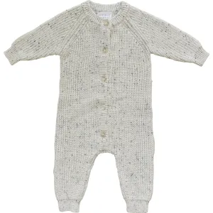Mebie Baby Heather Grey Chunky Knit Romper