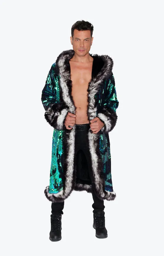 Men's LED Sequin King Coat in "Merman"