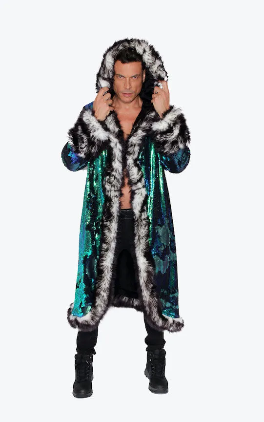 Men's LED Sequin King Coat in "Merman"