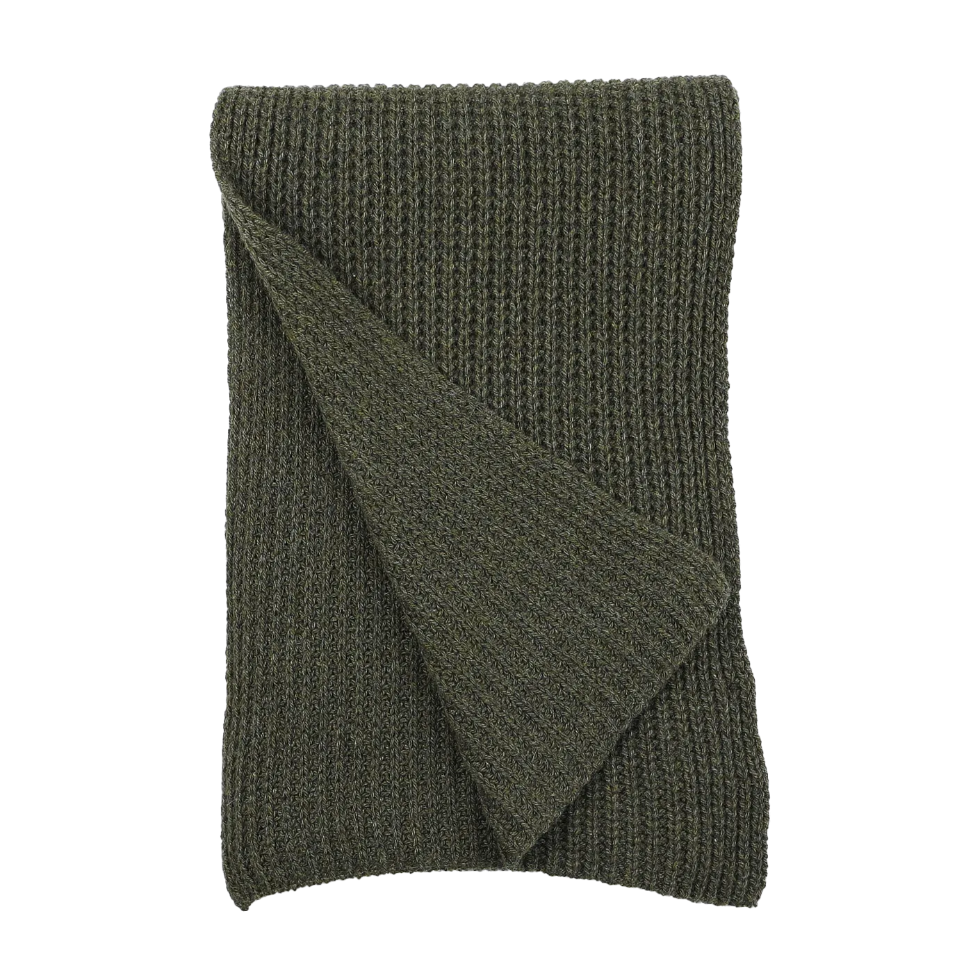 Military Green Cable Knit Cashmere Scarf