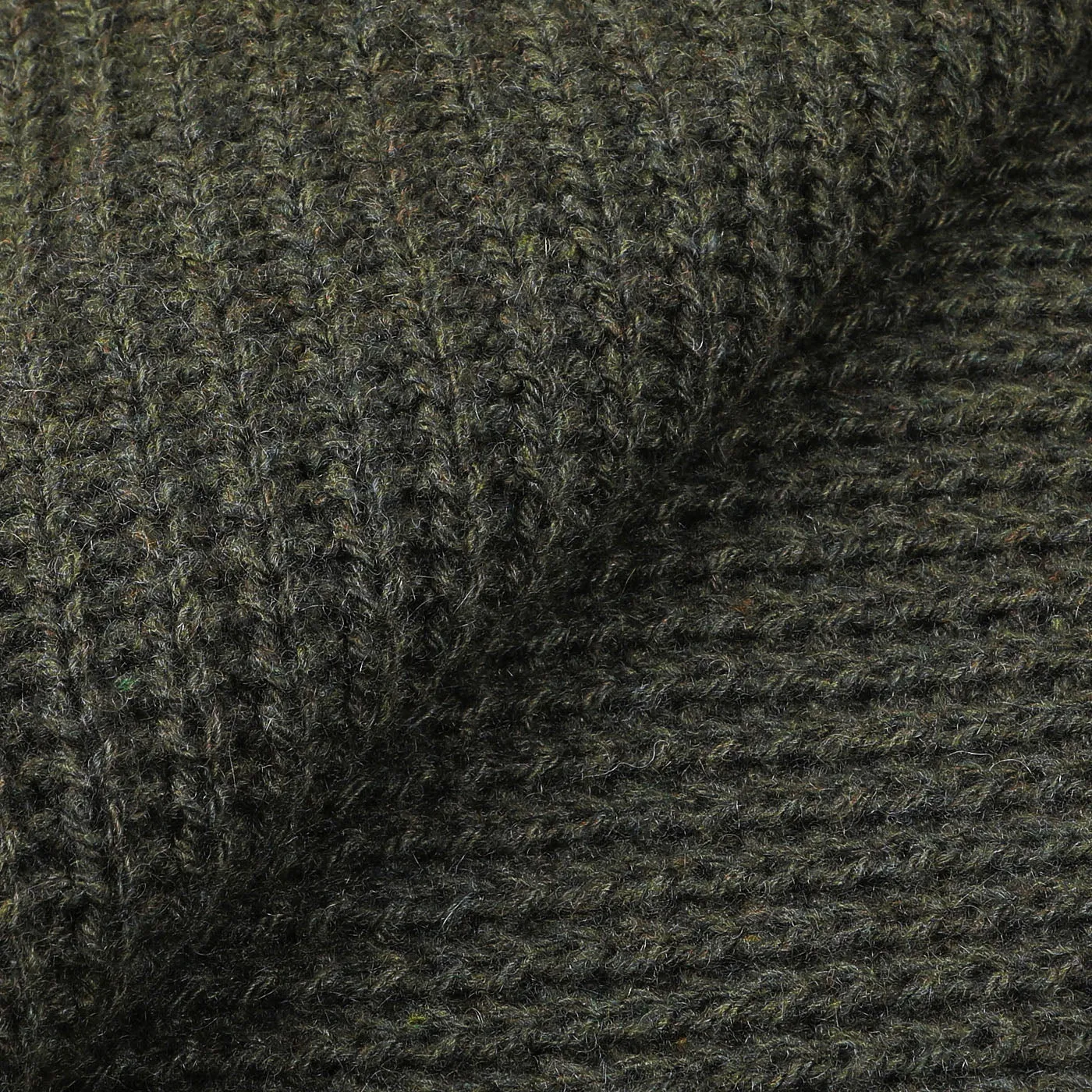 Military Green Cable Knit Cashmere Scarf