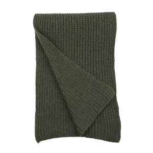 Military Green Cable Knit Cashmere Scarf