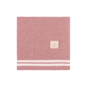 Mon Tresor Ash Rose Duo Stripe Chunky-Knit Blanket