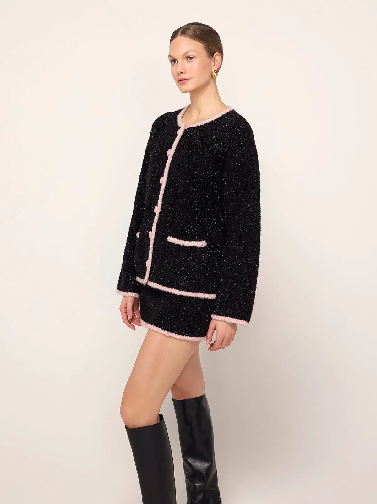 Pandora Black Lurex Knit Cardigan