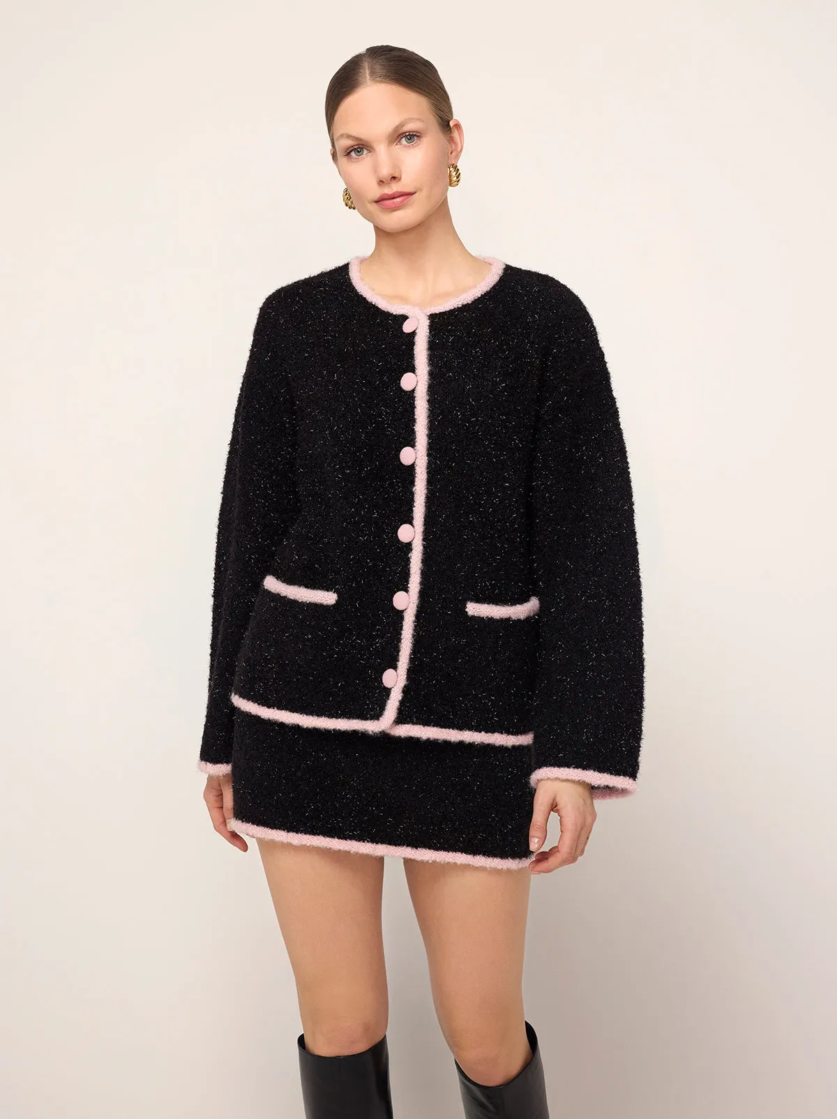 Pandora Black Lurex Knit Cardigan