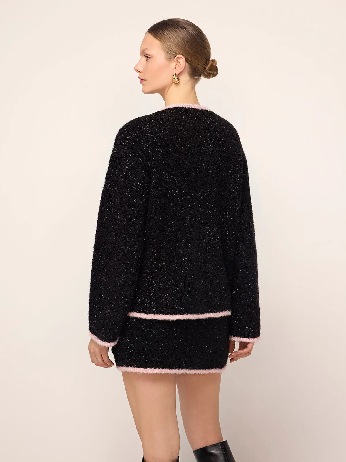 Pandora Black Lurex Knit Cardigan