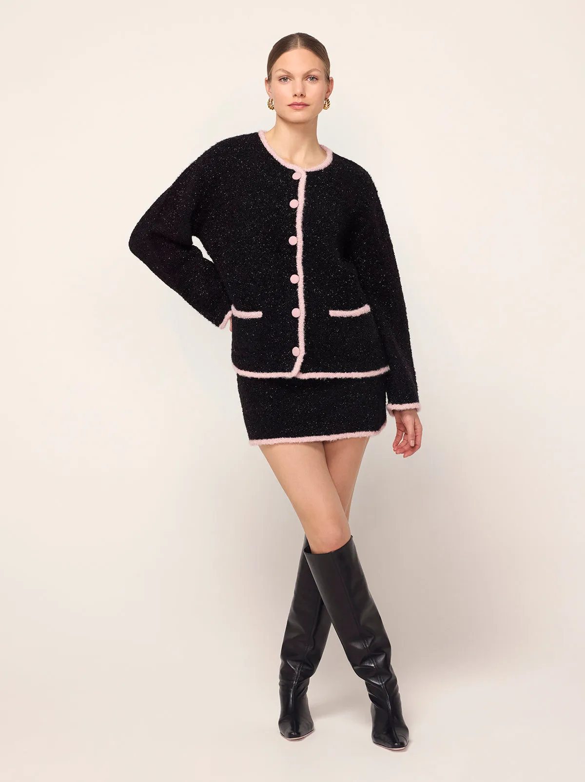 Pandora Black Lurex Knit Cardigan