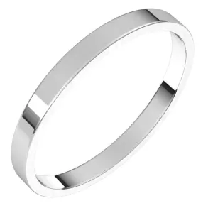 Platinum Flat Ultra-Light Wedding Band, 2 mm Wide