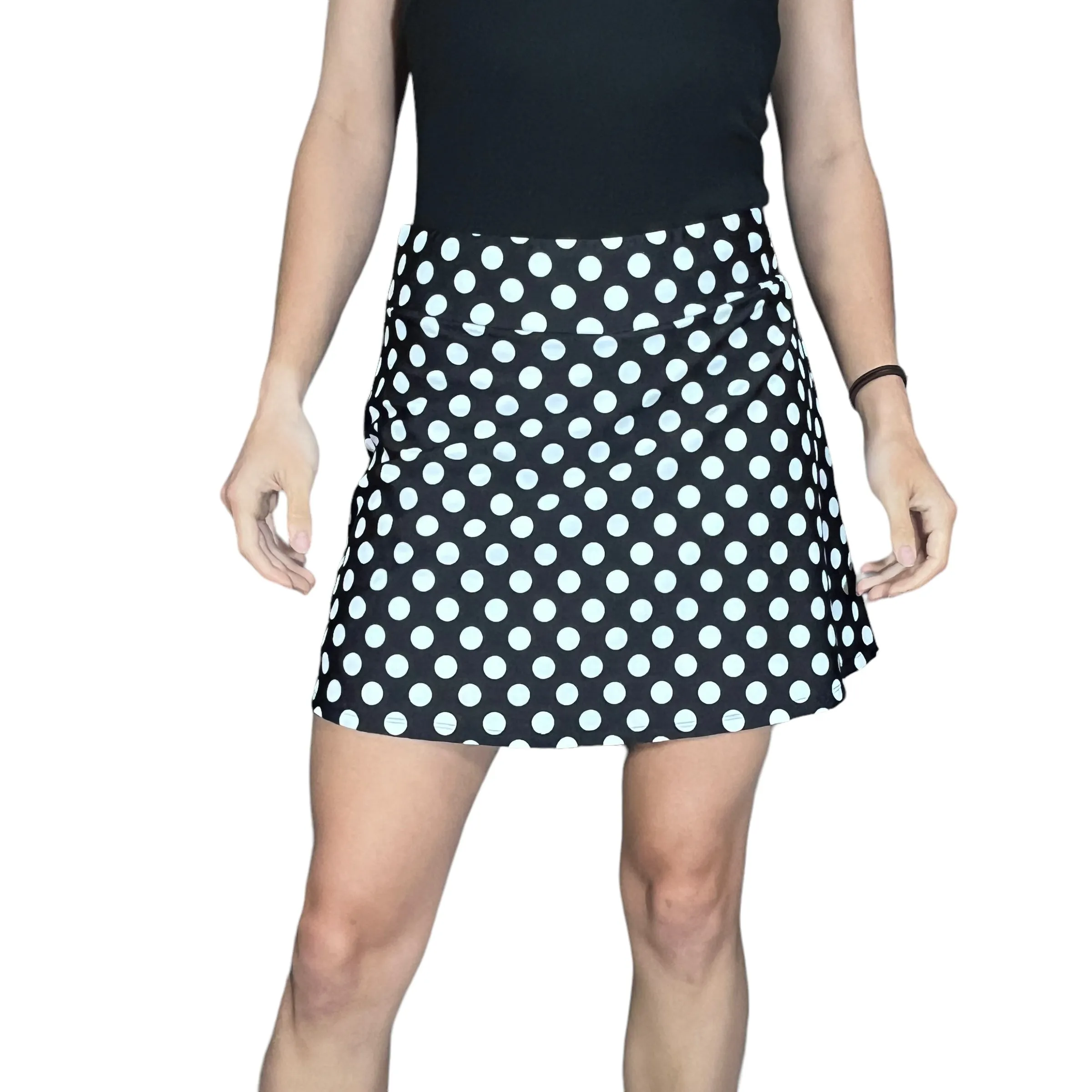 Polka Dot Athletic Flutter Golf, Running, Tennis Skort w/ pockets- Golf Skirt