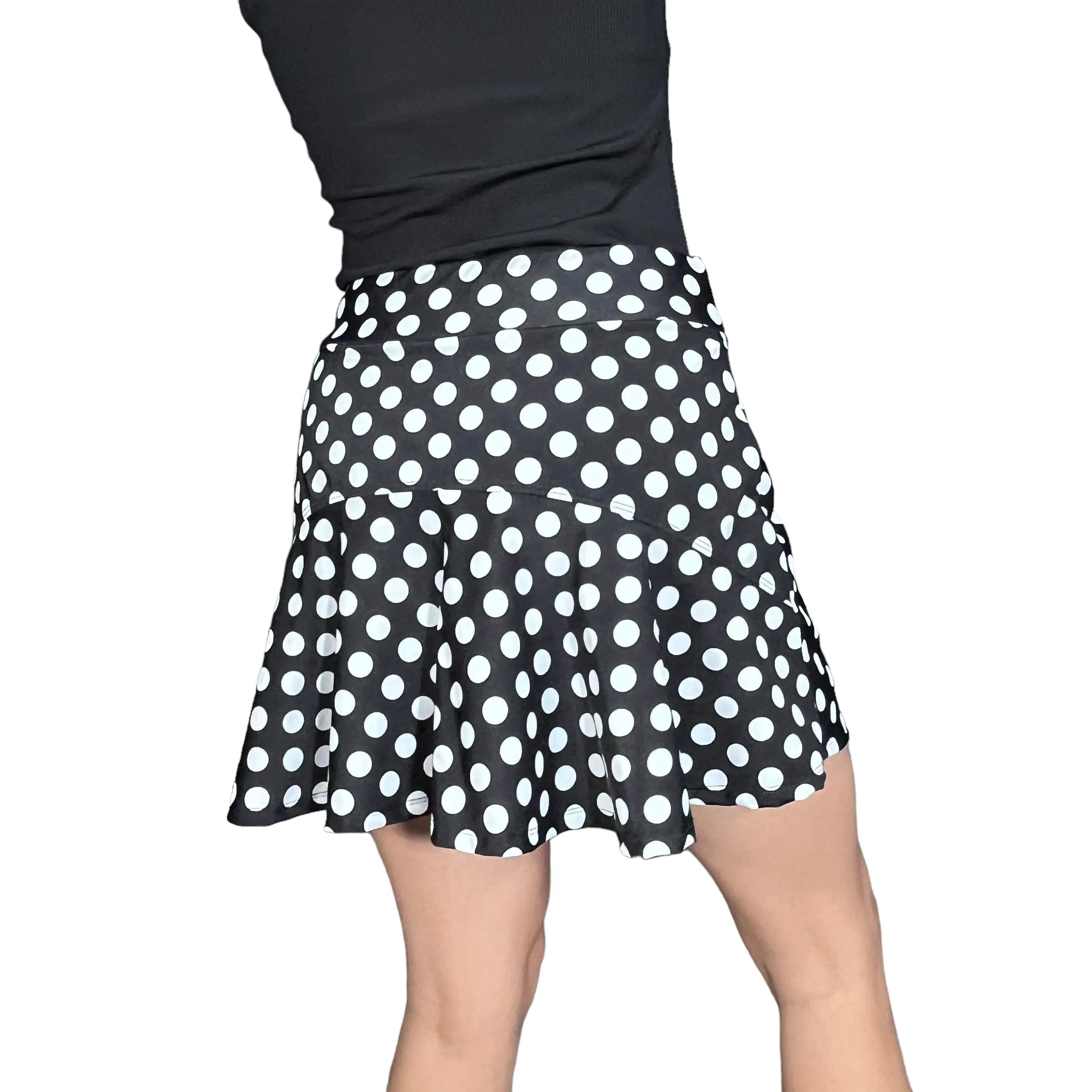 Polka Dot Athletic Flutter Golf, Running, Tennis Skort w/ pockets- Golf Skirt