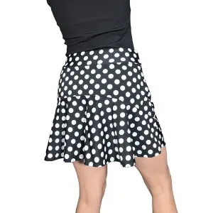 Polka Dot Athletic Flutter Golf, Running, Tennis Skort w/ pockets- Golf Skirt