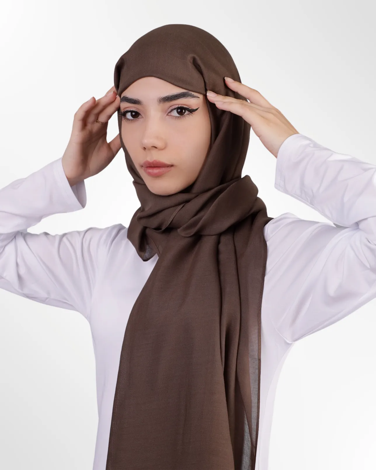 Premium Modal Hijab – Dark Brown