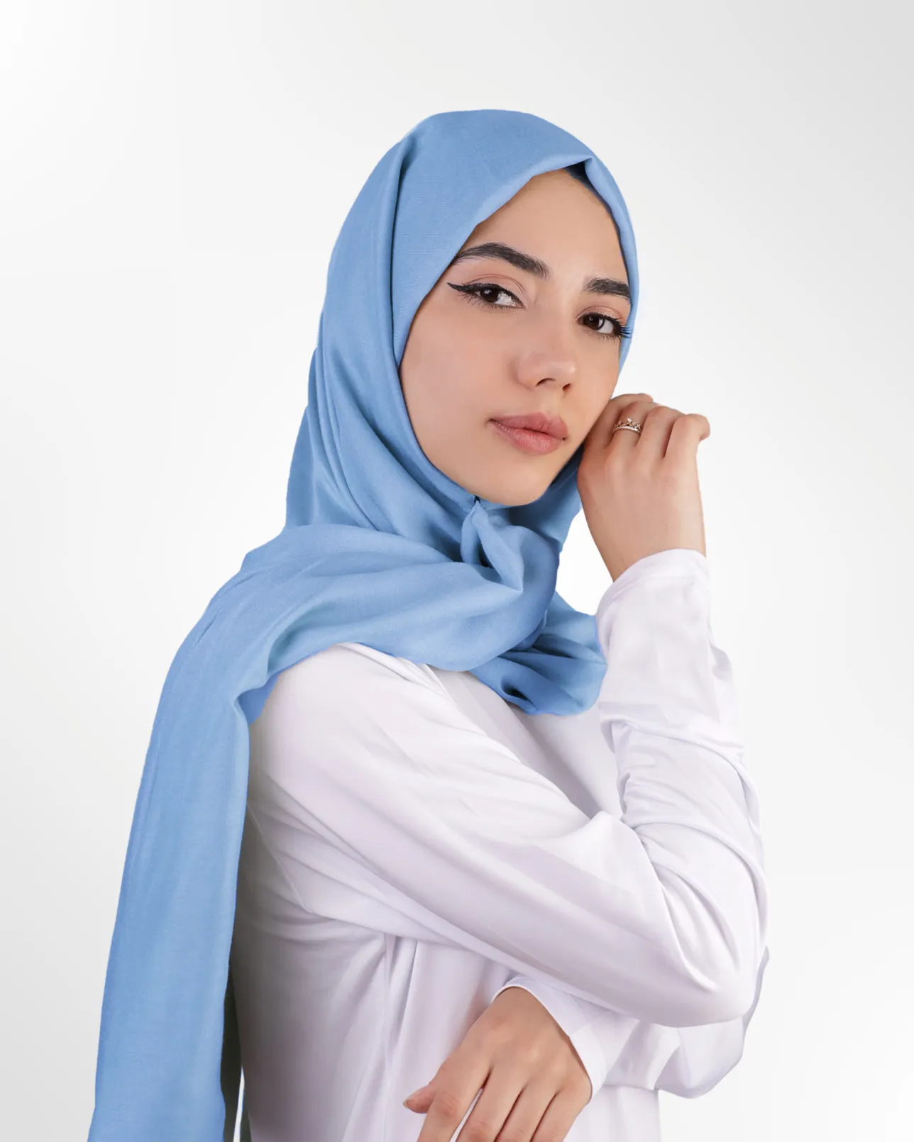 Premium Modal Hijab – Dusty Blue