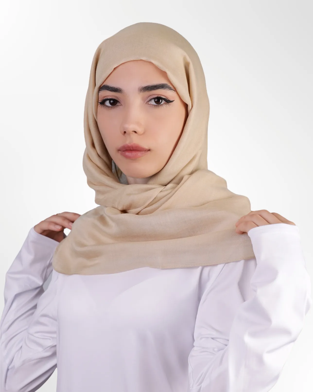 Premium Modal Hijab – Stone