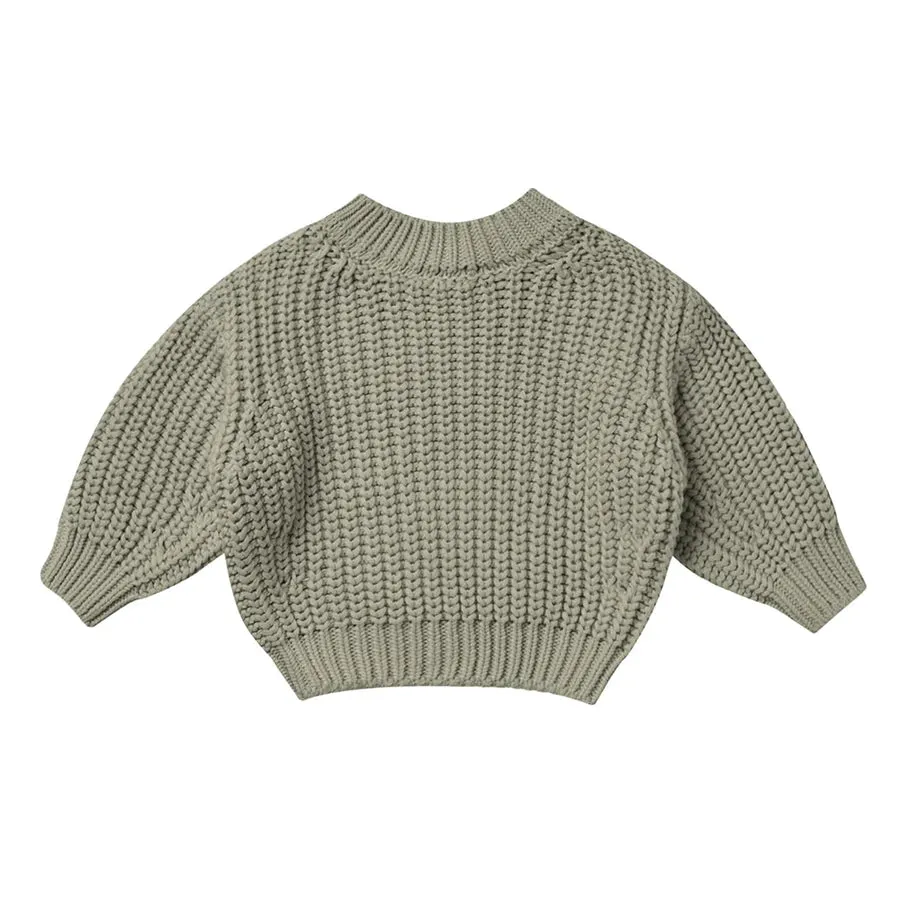 Quincy Mae Chunky Knit Sweater - Basil
