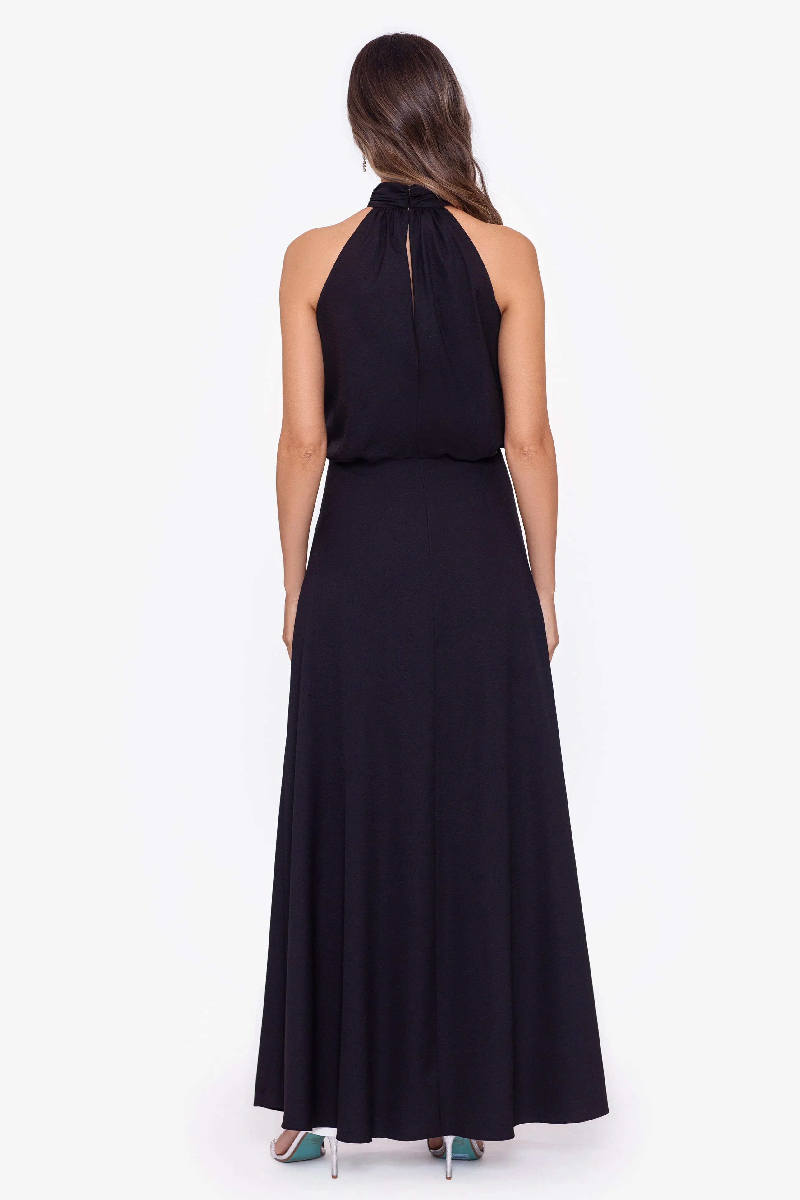 "Andrea" Two Tone Mock Neck Cowl Jumpsuit