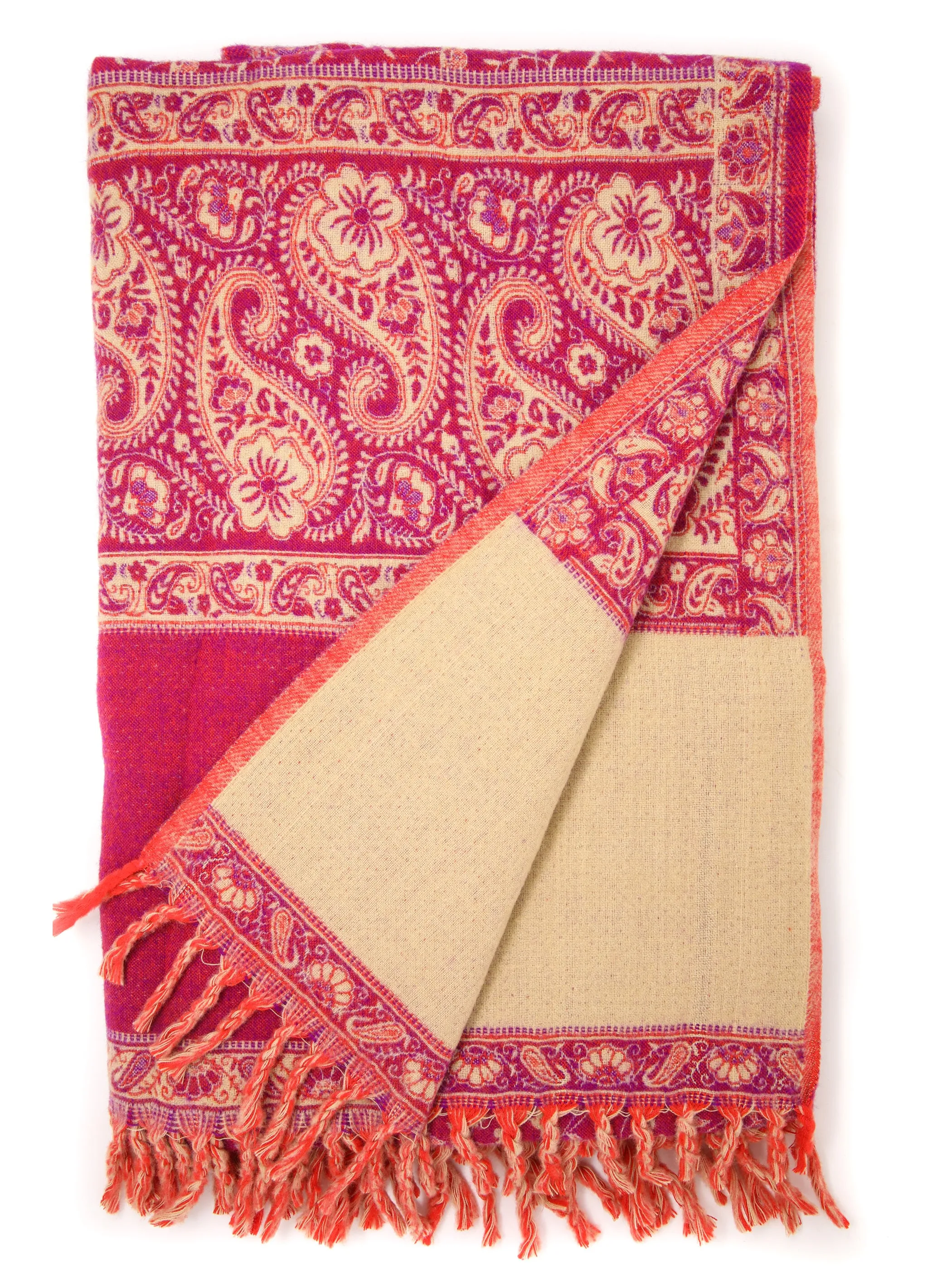 Rachel Dark Pink Tibet Shawl