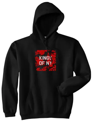 Red Floral Box Logo Mens Pullover Hoodie