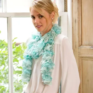 Red Heart Crochet Icy Ruffle Scarf