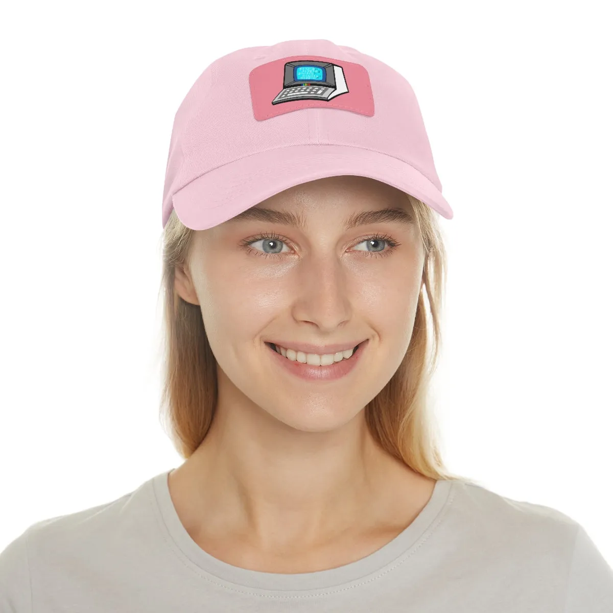 Retro Terminal Computer | Super Nerd Dad Hat with Leather Patch