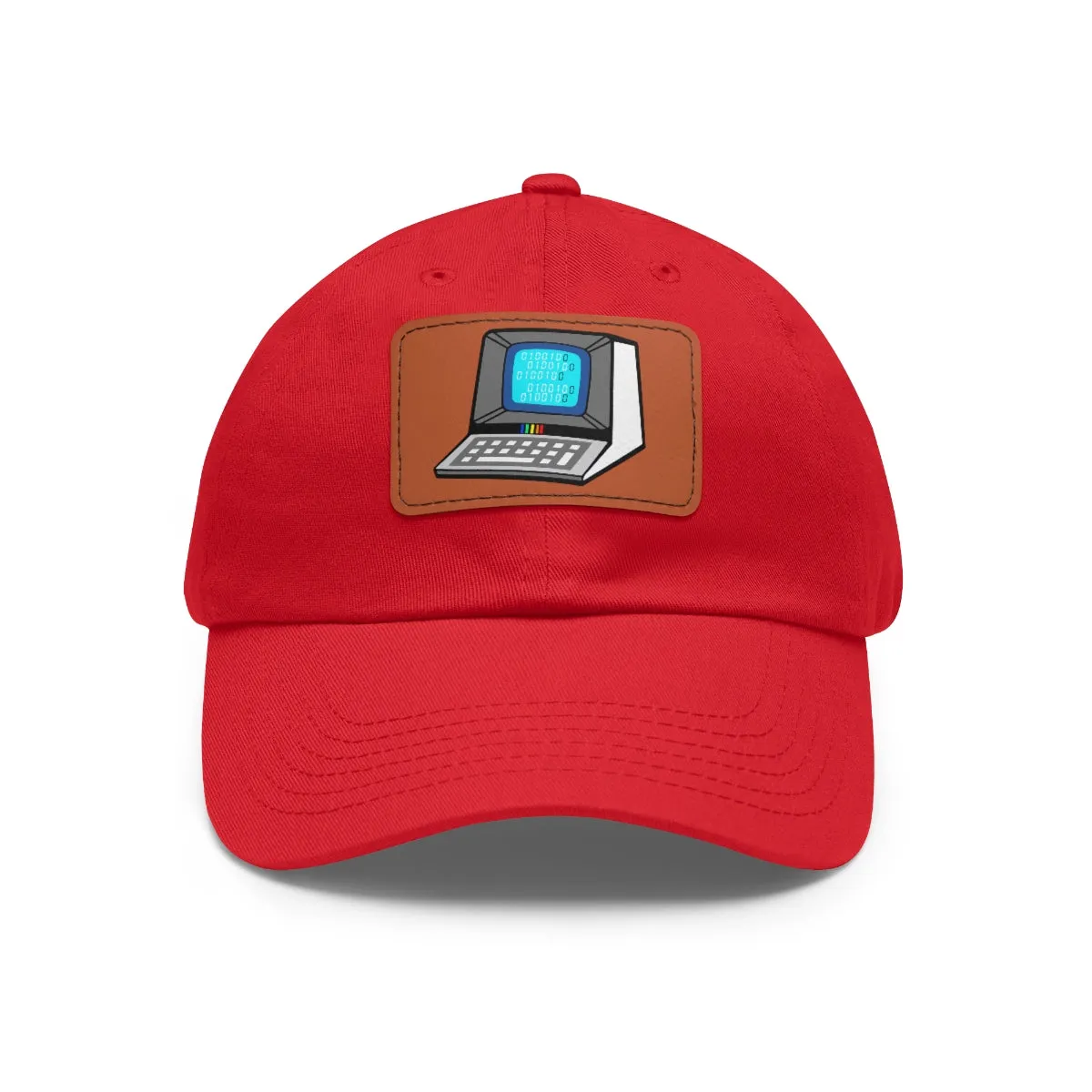 Retro Terminal Computer | Super Nerd Dad Hat with Leather Patch