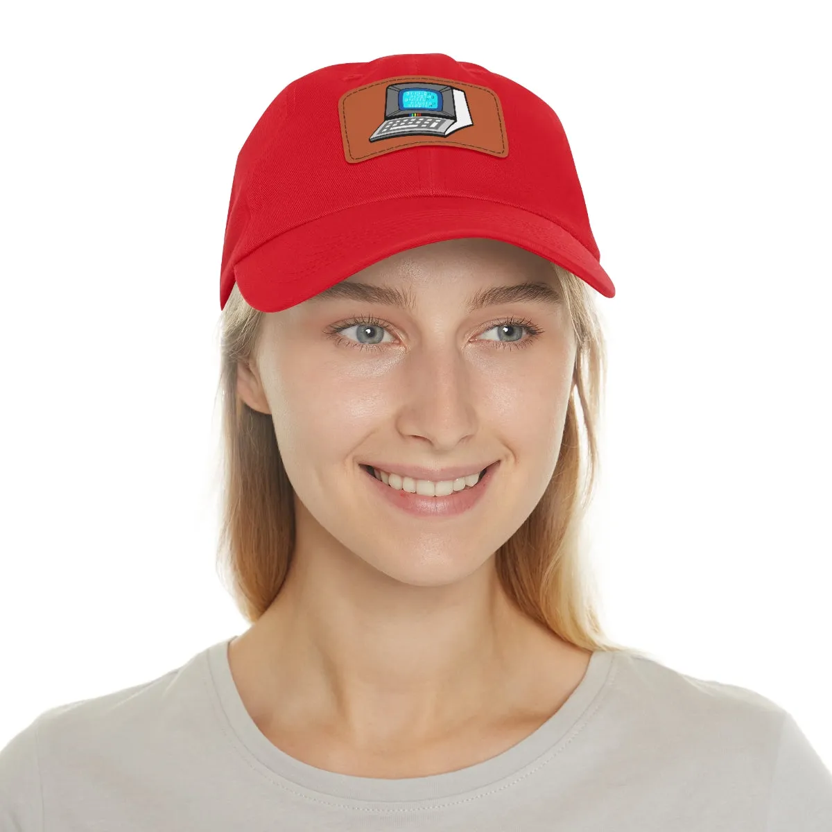 Retro Terminal Computer | Super Nerd Dad Hat with Leather Patch