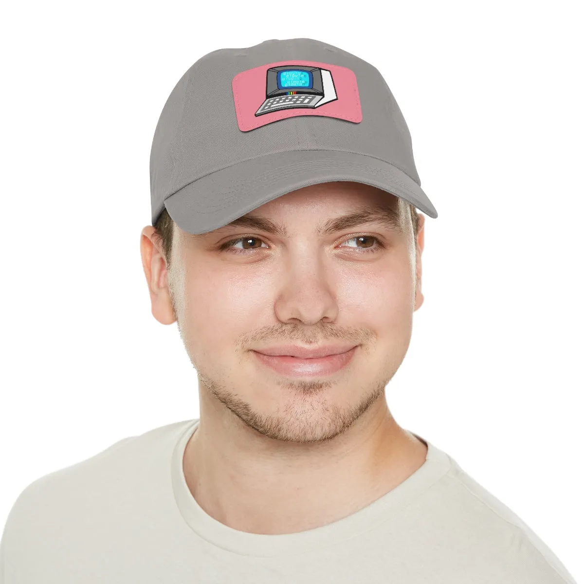Retro Terminal Computer | Super Nerd Dad Hat with Leather Patch