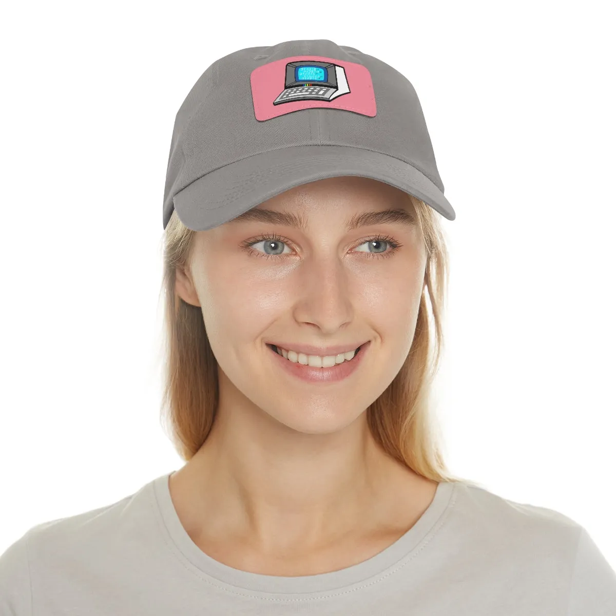 Retro Terminal Computer | Super Nerd Dad Hat with Leather Patch