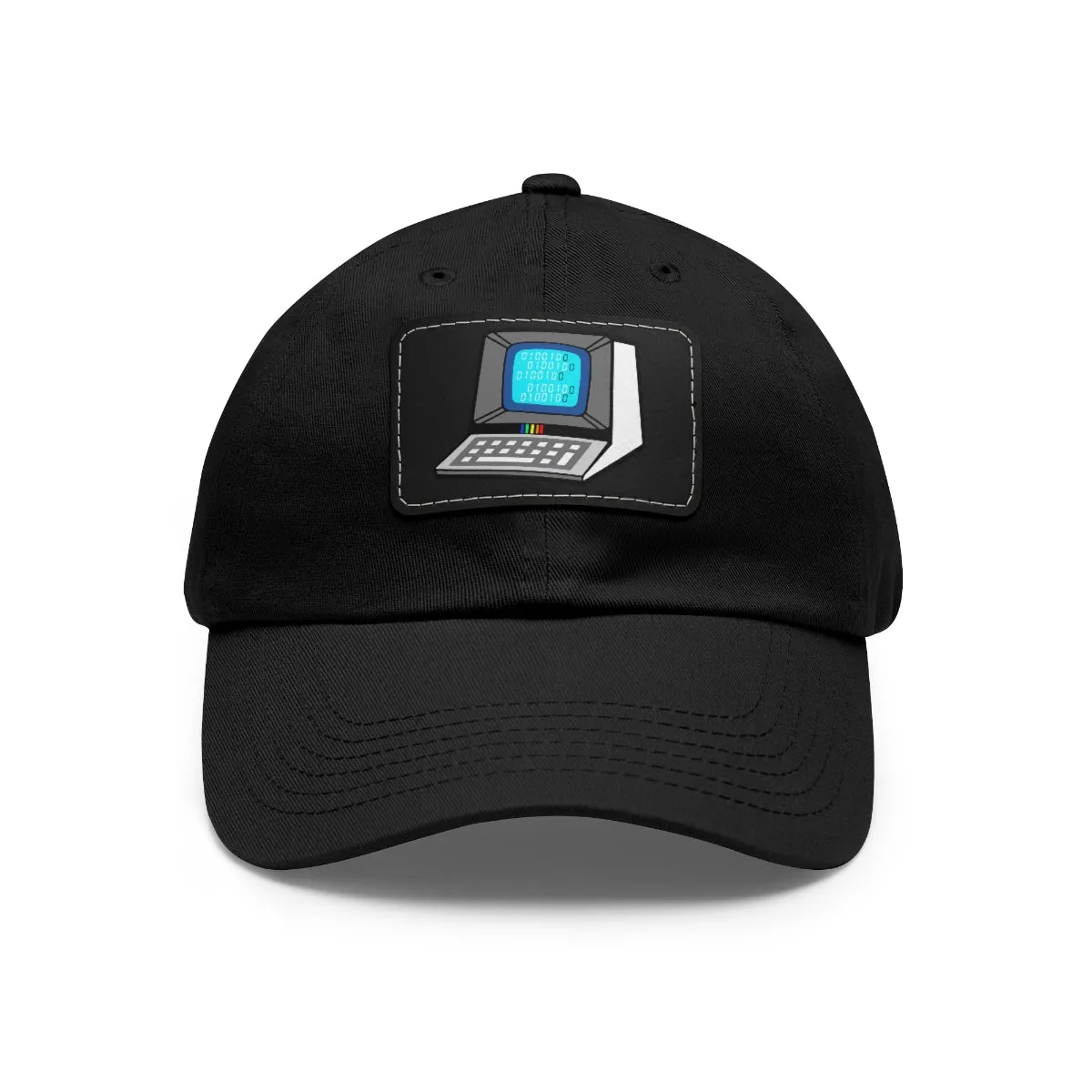 Retro Terminal Computer | Super Nerd Dad Hat with Leather Patch