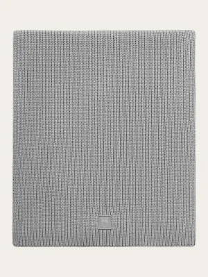 Rib knit scarf - Grey Melange